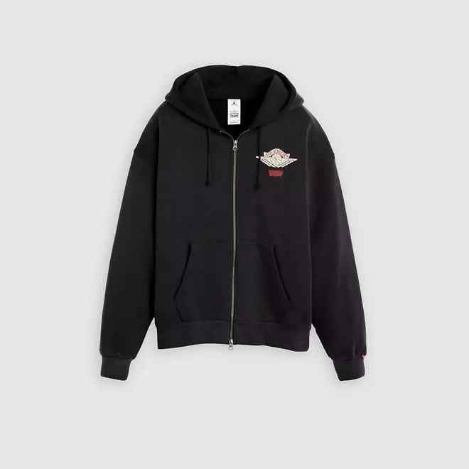 Jordan x Levi's® Full-Zip Hoodie Black/Pale Ivory/Gym Red - Starcowparis - 1