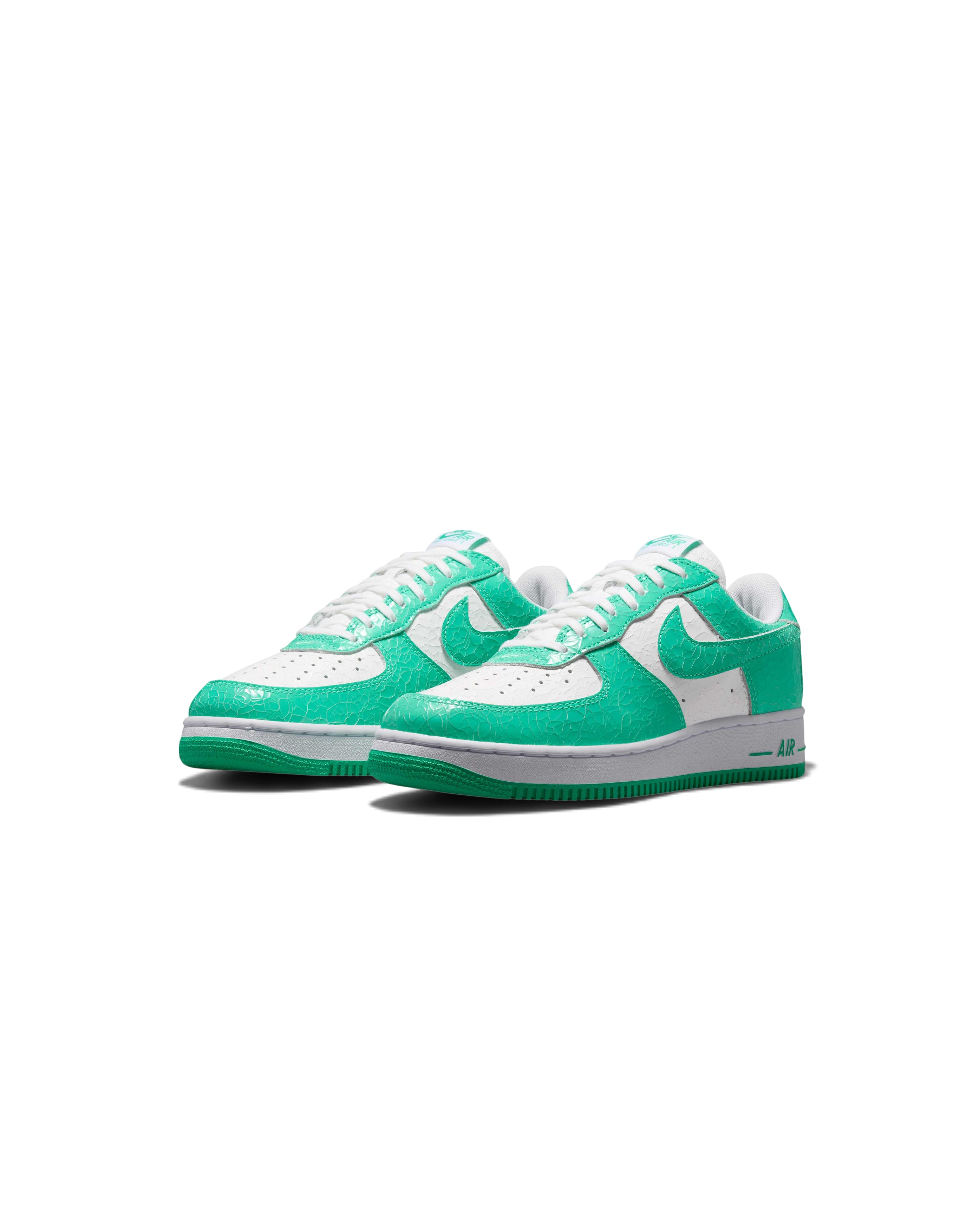 Nike Air Force 1 Cracked Leather Menta White, trois-quarts, Starcow Paris - Starcow Paris - 2