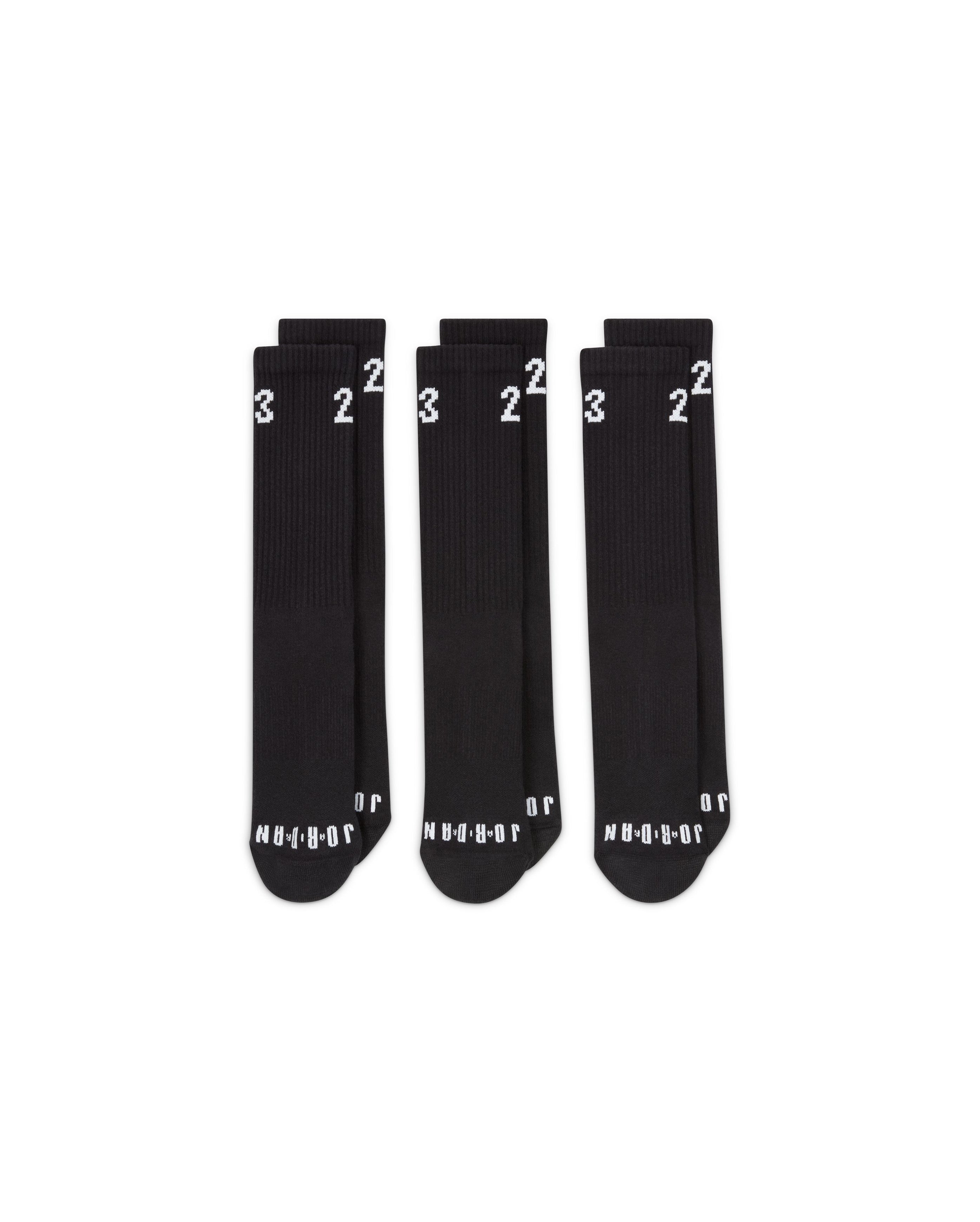 Jordan 3 Pack Essential Crew Socks Black - Starcowparis - 1