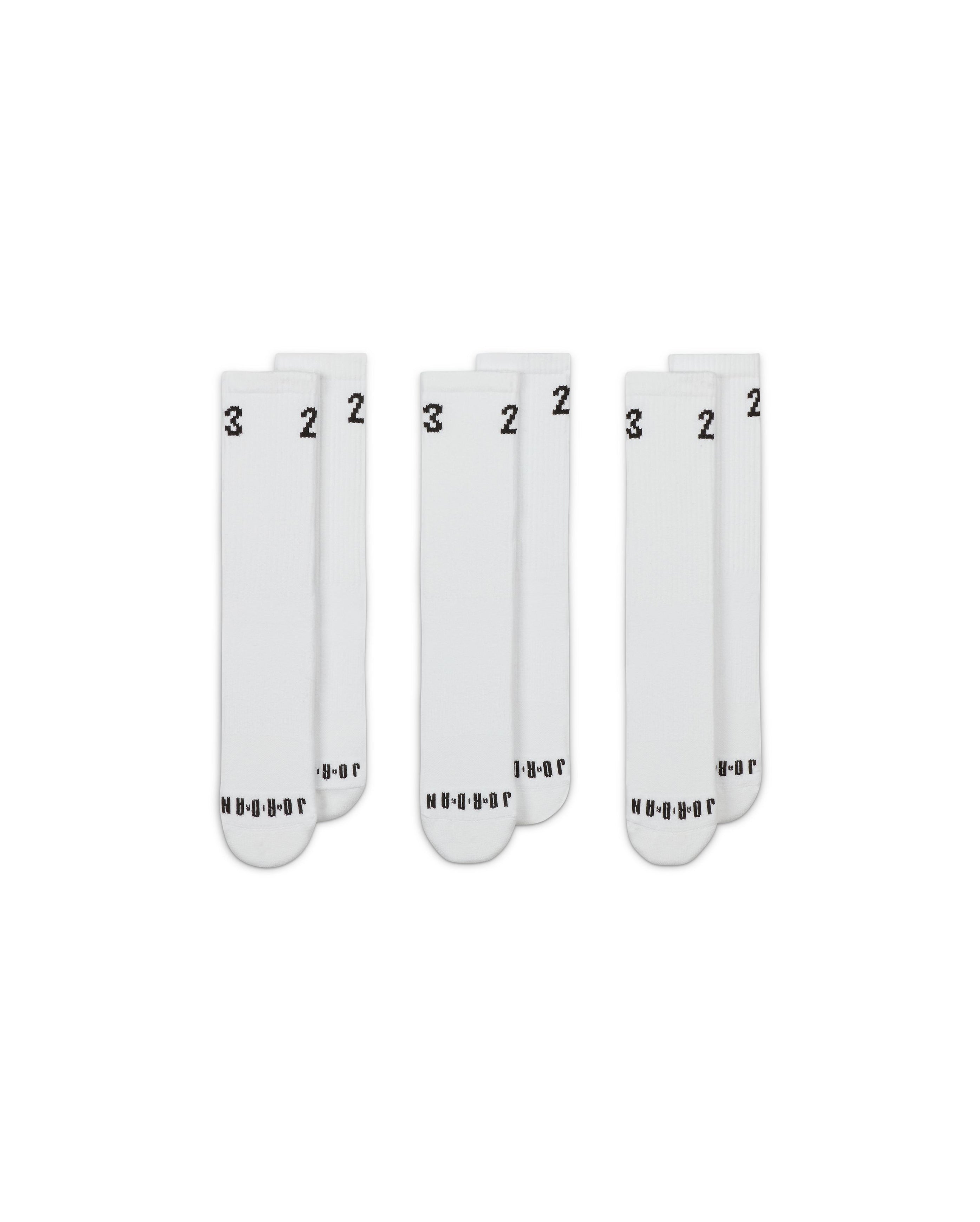 Jordan 3 Pack Essential Crew Socks White - Starcowparis - 1
