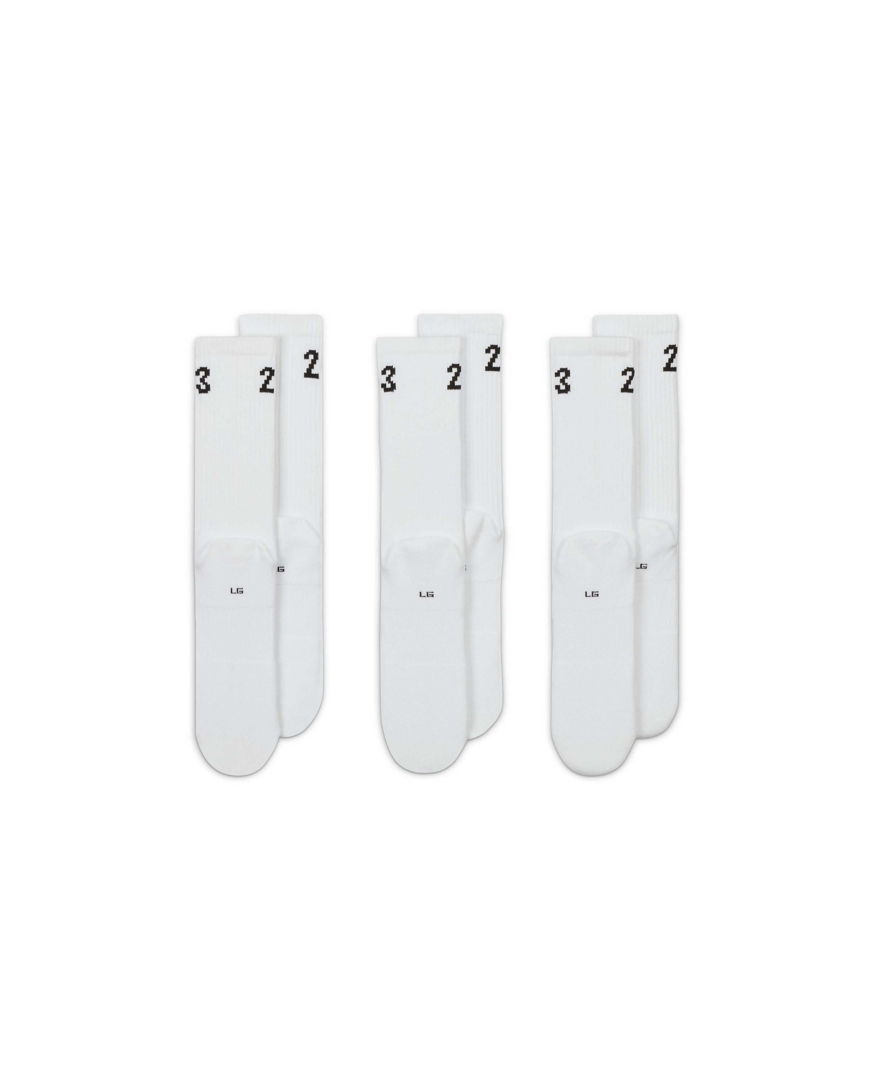 Jordan 3 Pack Essential Crew Socks White - Starcowparis - 2