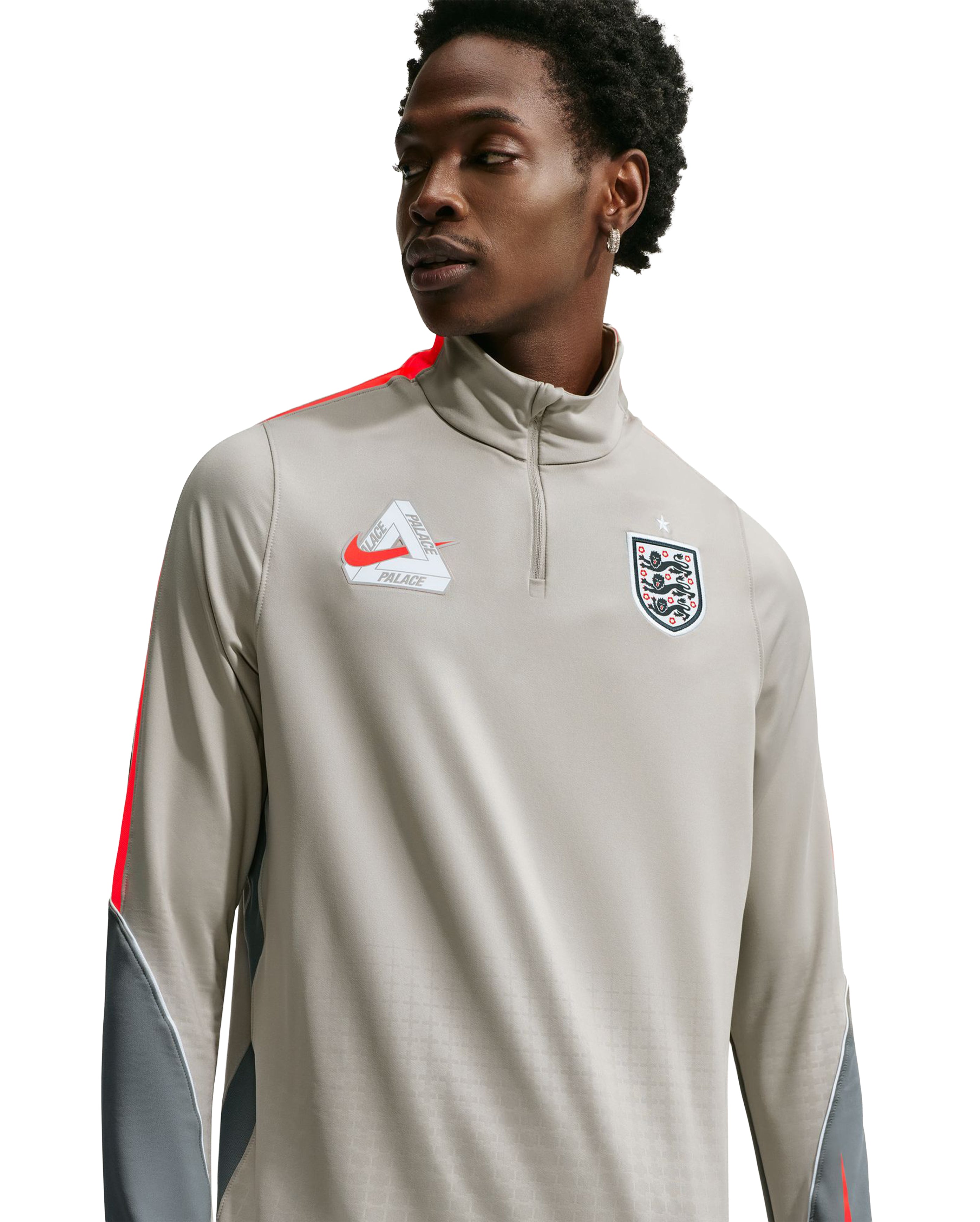 Palace England Strike Drill Top Pewter Grey - Starcowparis - 1