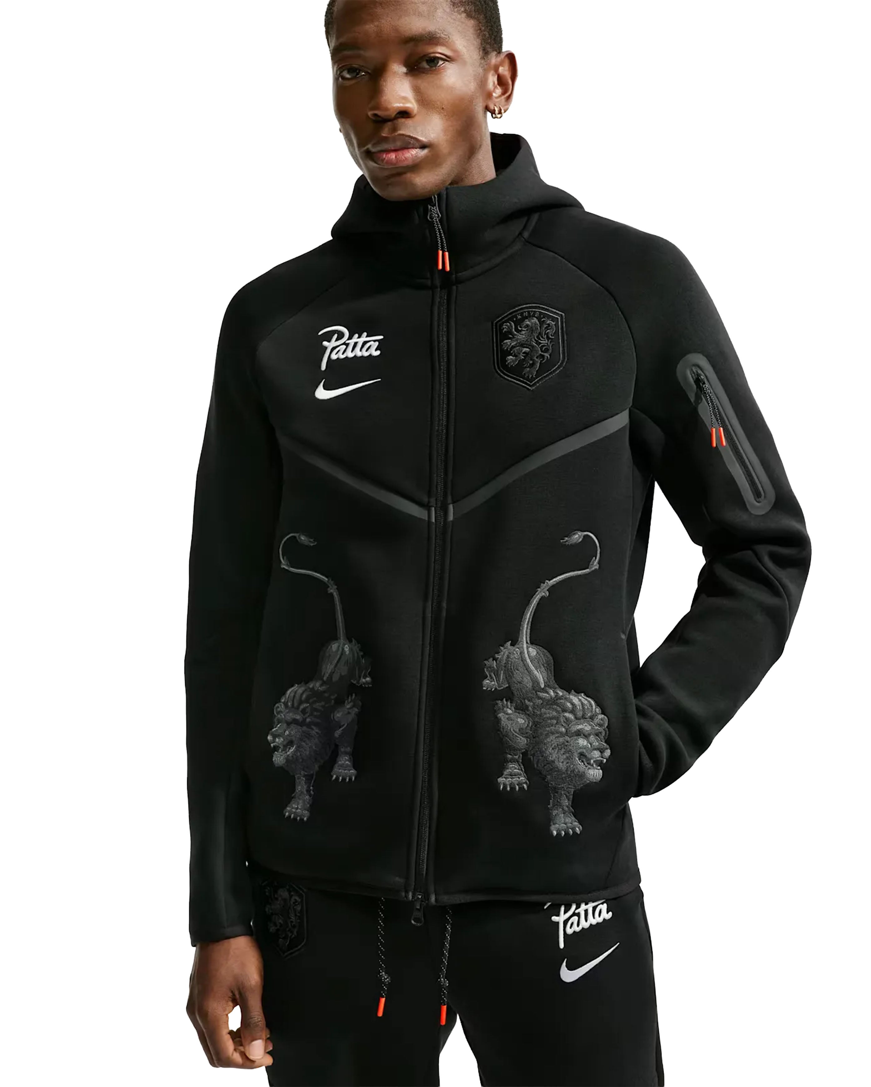 x Patta Netherlands Tech Fleece Hoodie Black - Starcowparis - 1