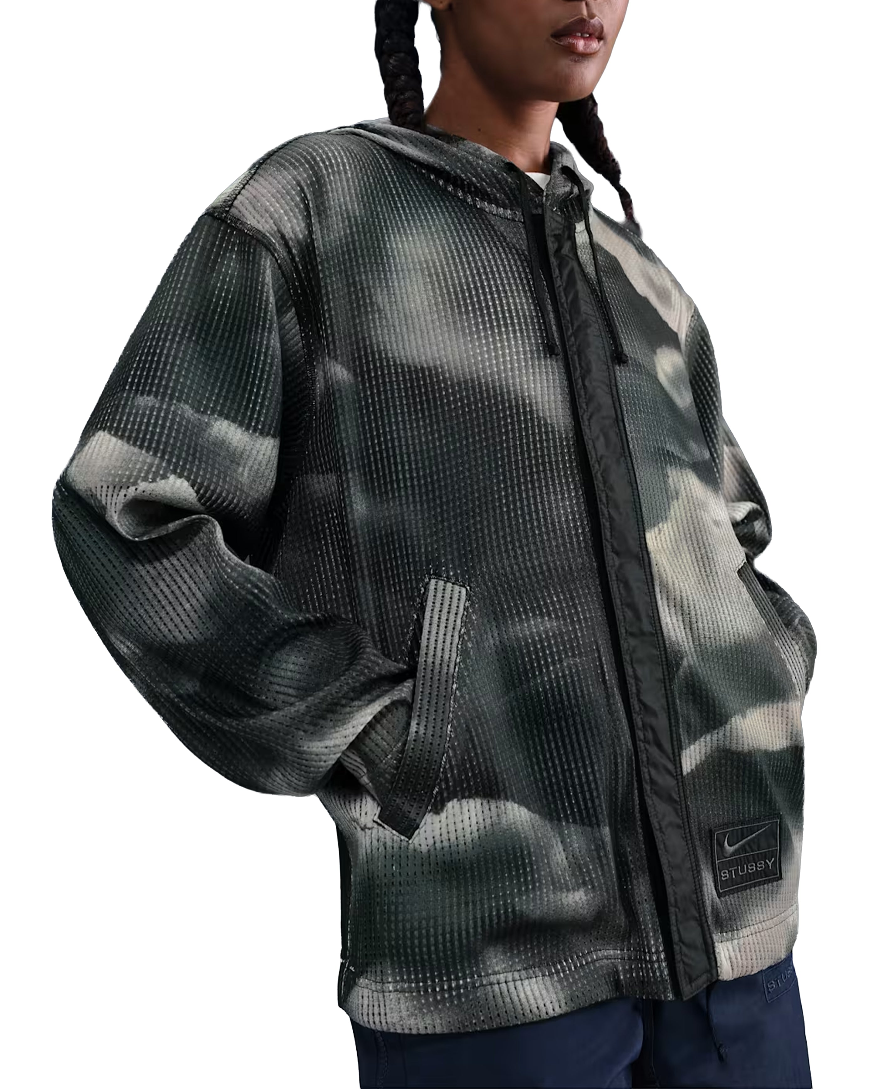 x Stussy Ghillie Allover Print Hoodie Multi-Color Anthracite - Starcowparis - 3