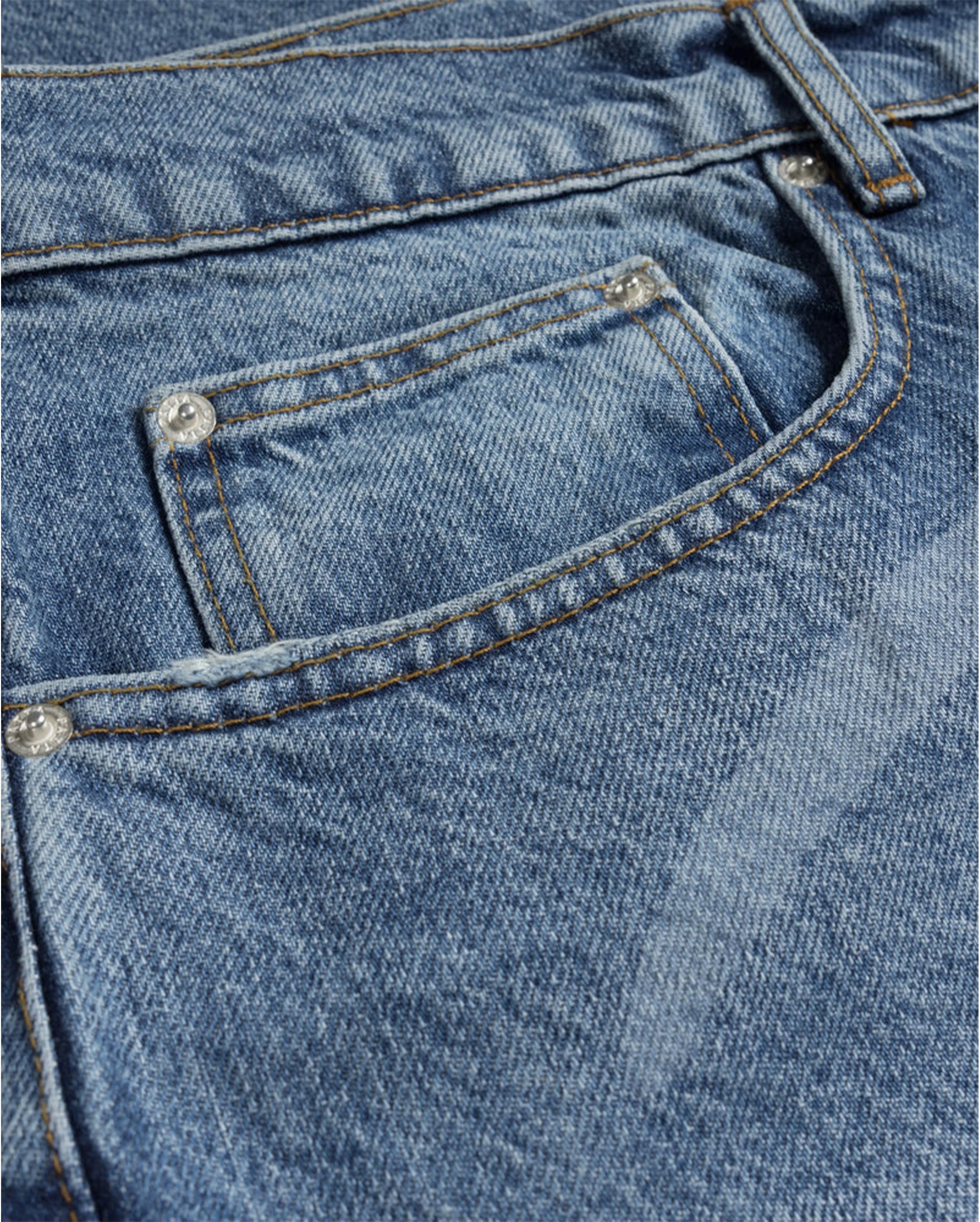Laserprint Whiskers Denim Pants Light Blue Denim - Starcowparis - 6