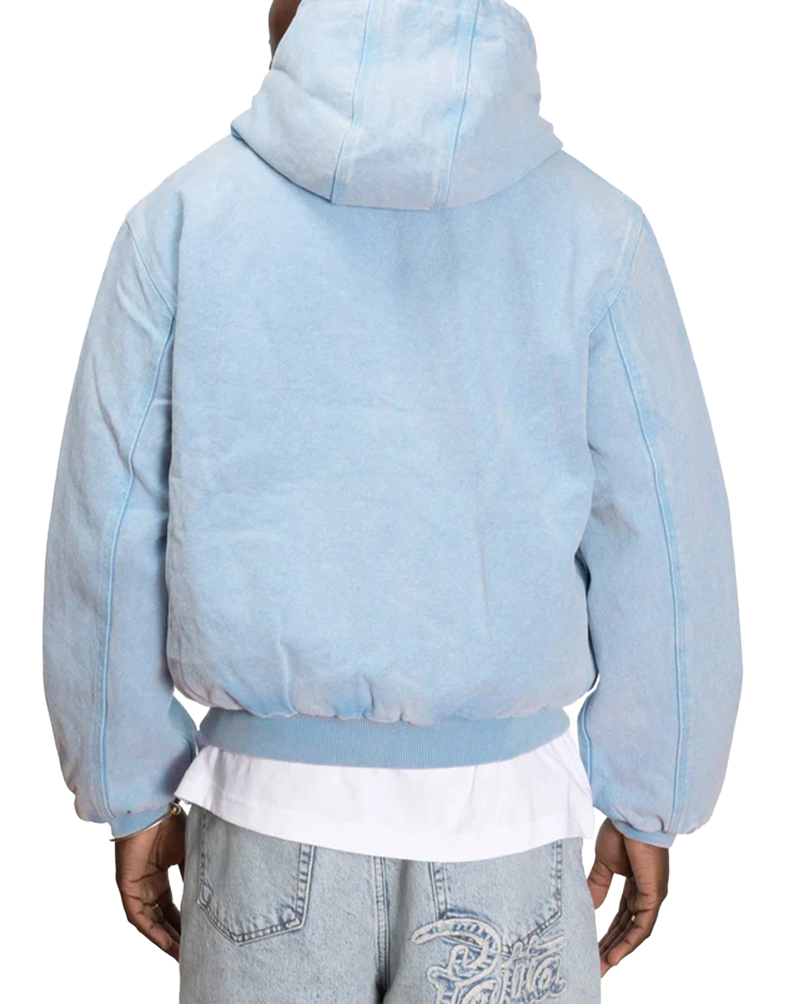 Peace Canvas Hooded Jacket Light Blue Denim - Starcowparis - 5