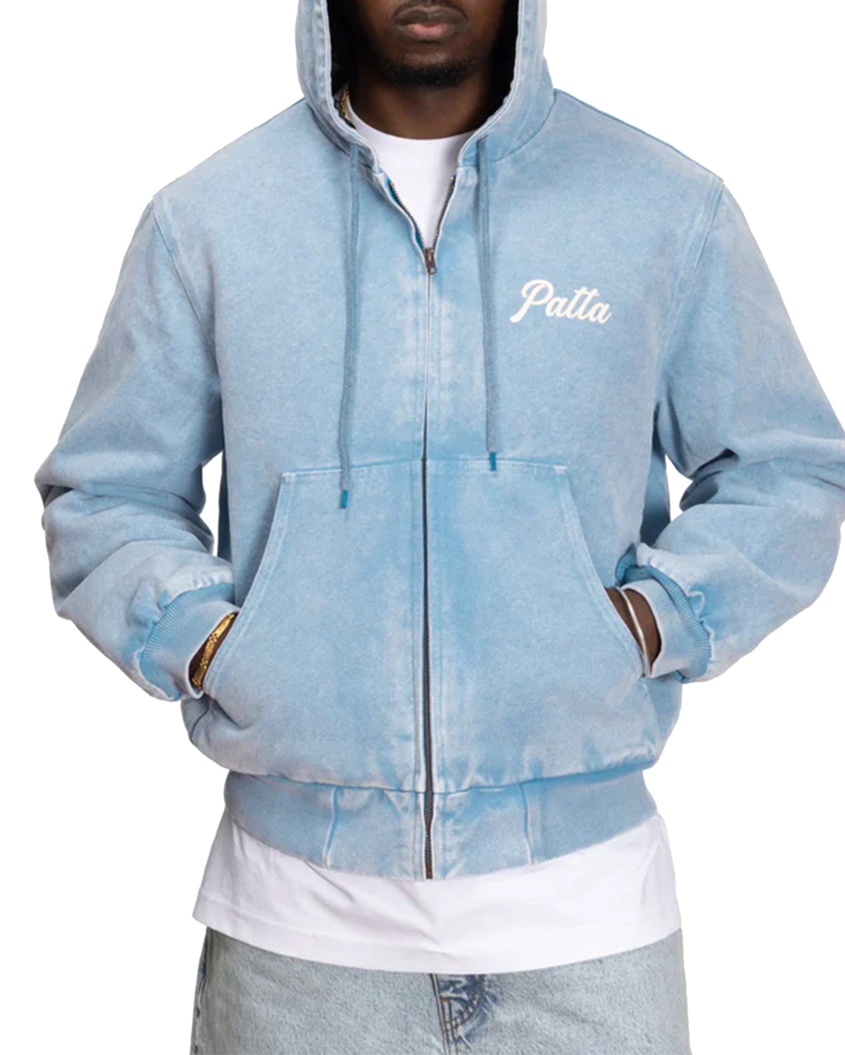 Peace Canvas Hooded Jacket Light Blue Denim - Starcowparis - 2