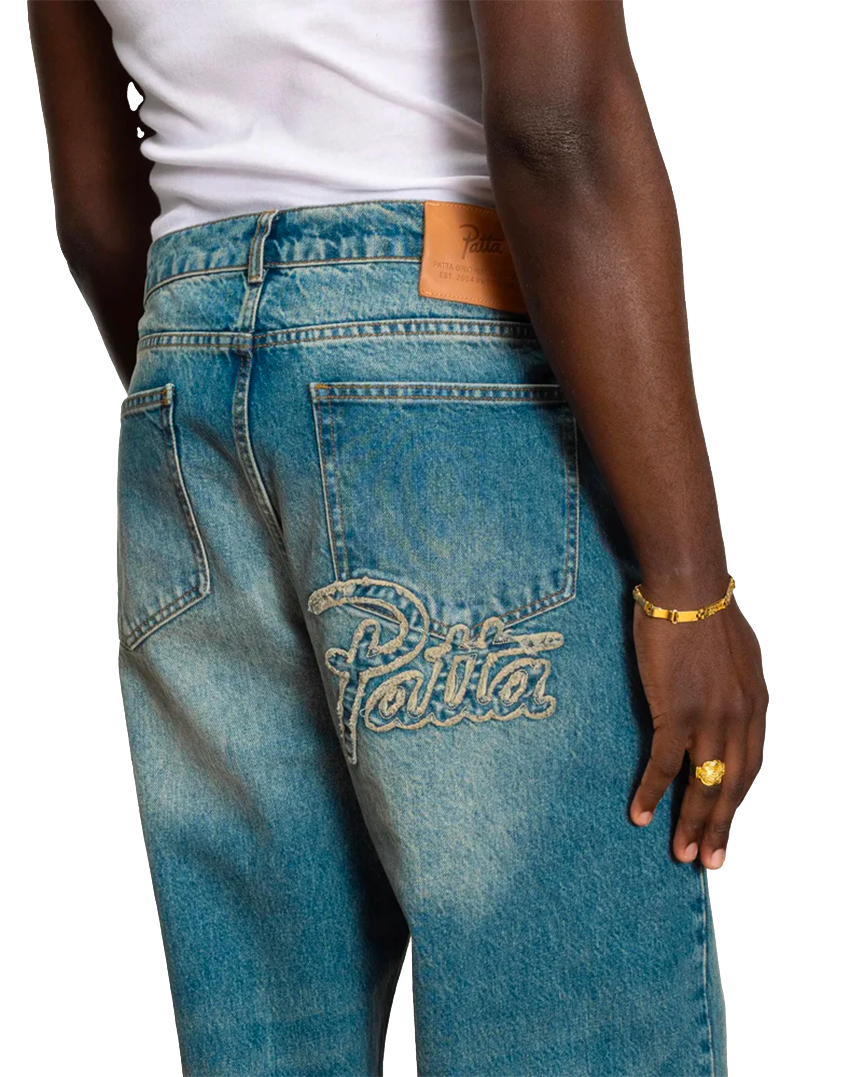 Patta Whiskers Denim Pants Dark Blue Denim - Starcowparis - 3