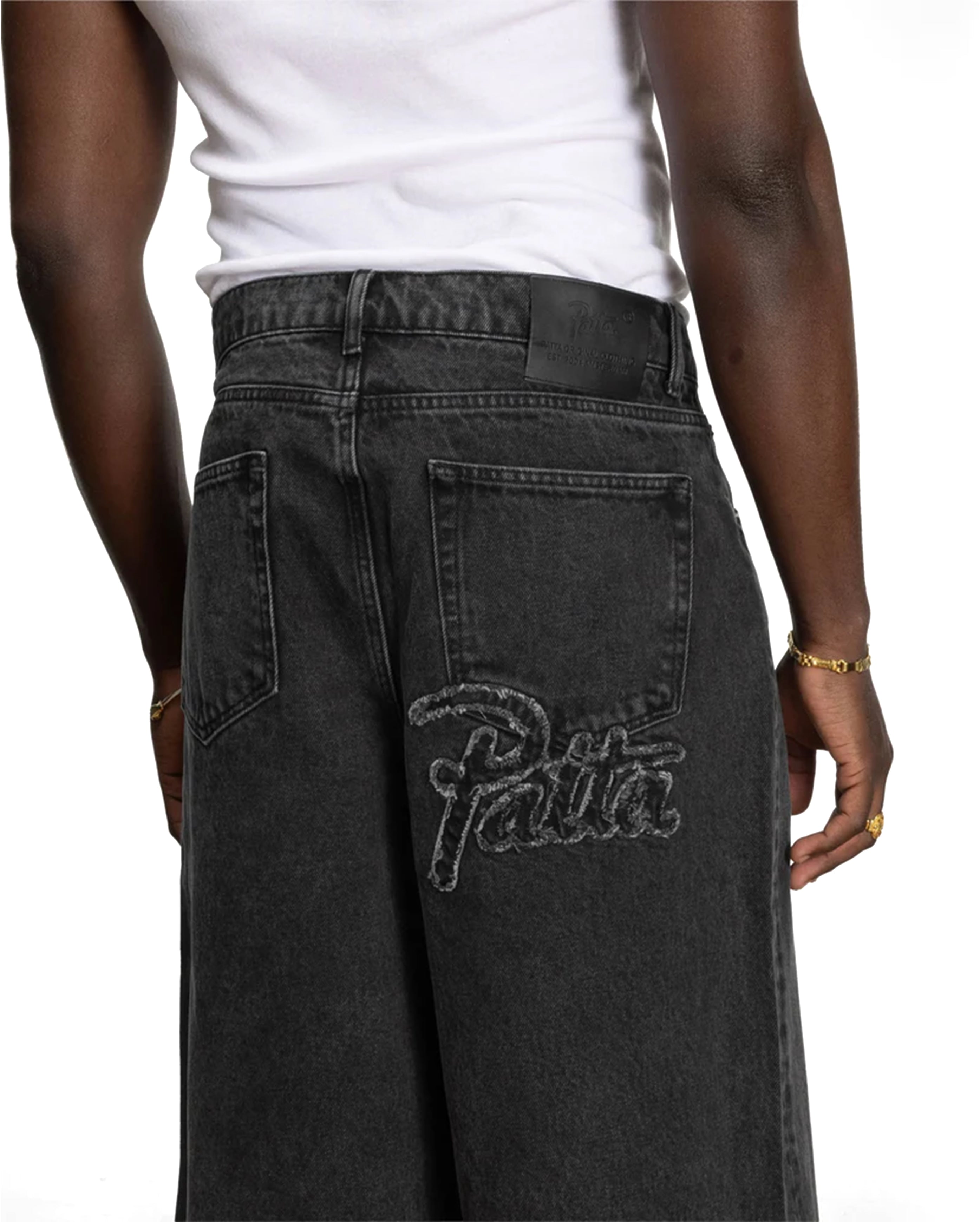 Whiskers Denim Shorts Black - Starcowparis - 2