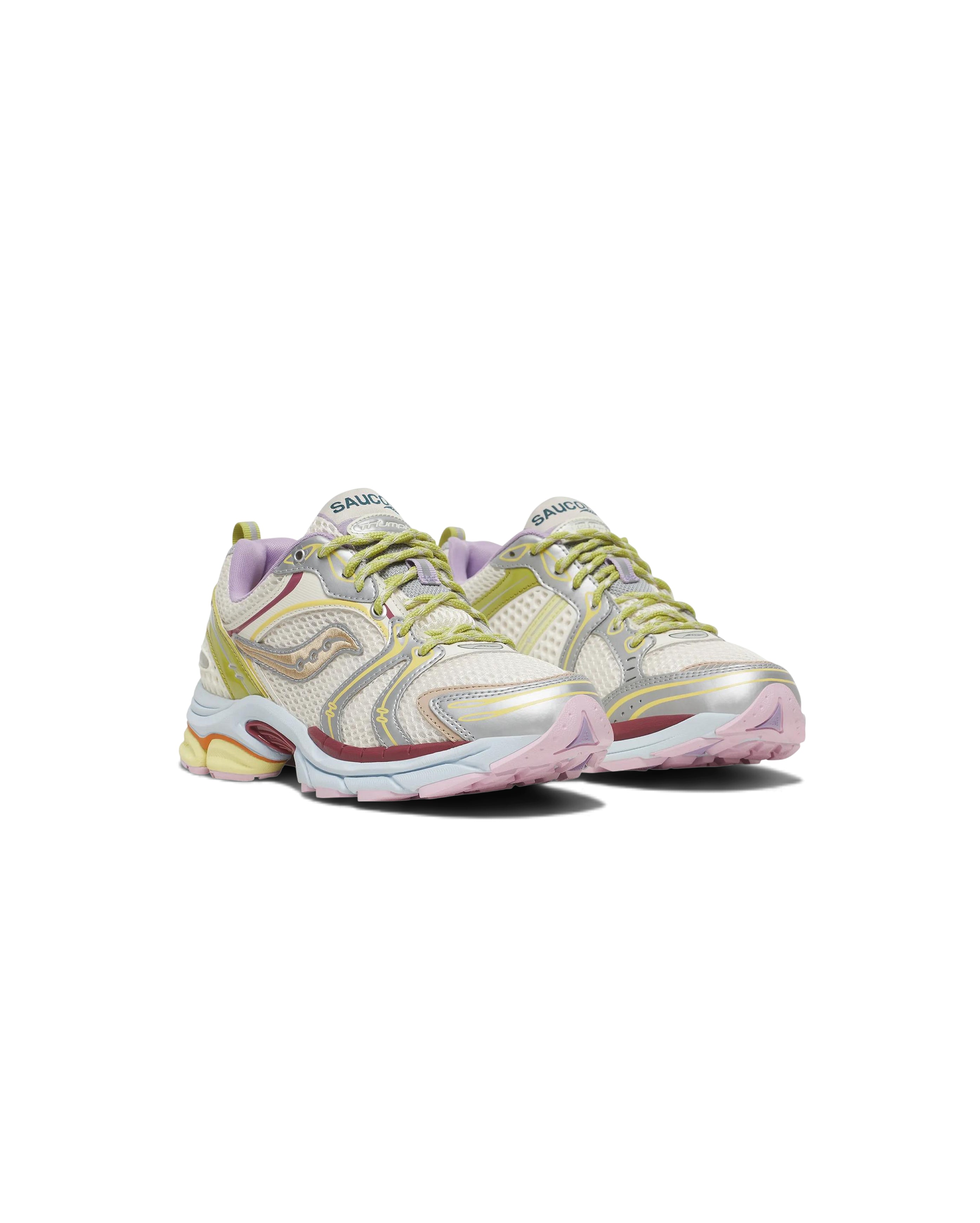 Saucony x Evelynn World ProGrid Triumph 4 Silver Matcha, trois-quarts, Starcow Paris - Starcow Paris - 2