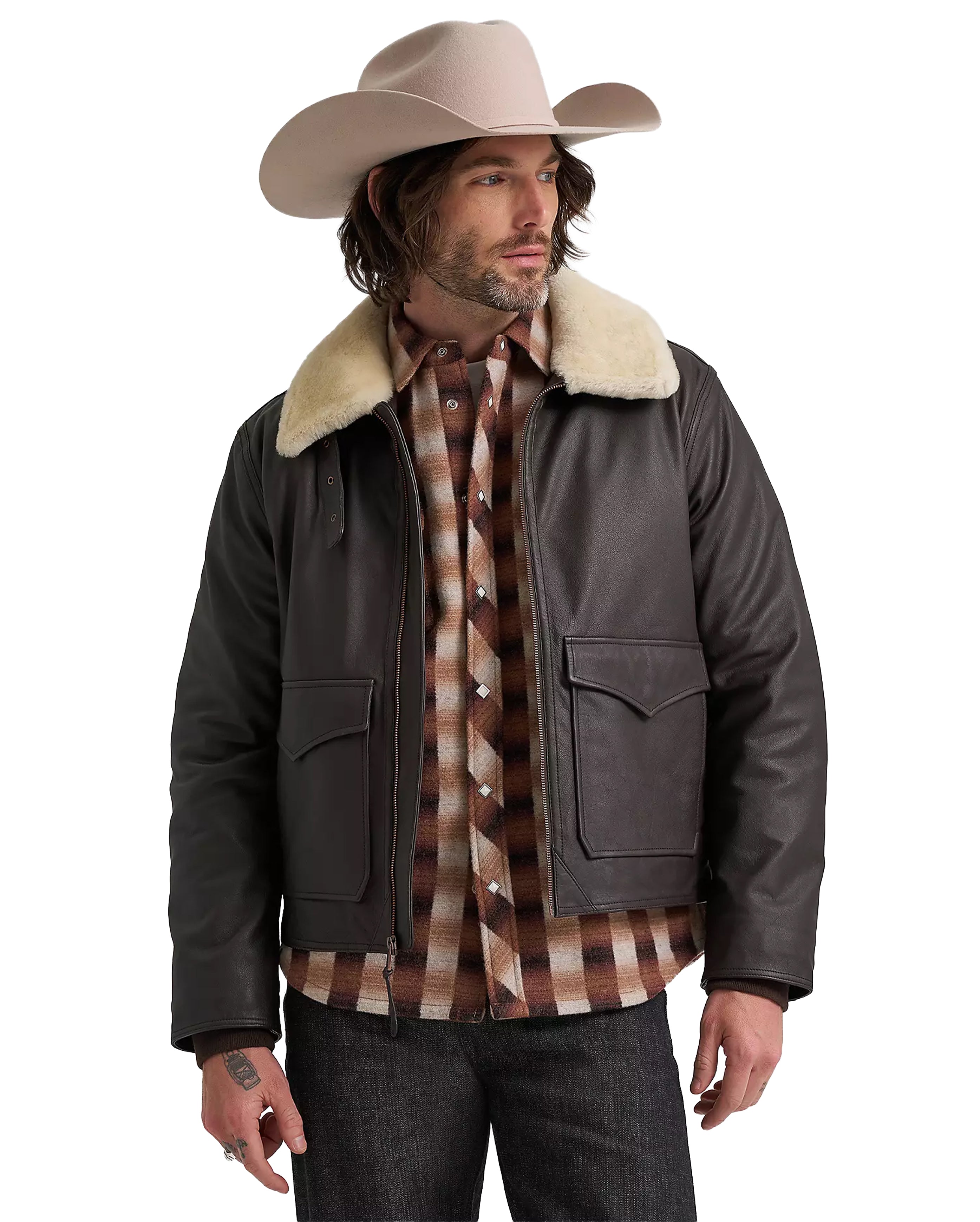 Blue Bell Regular Leather Aviator Jacket Chocolate Torte - Starcowparis - 1
