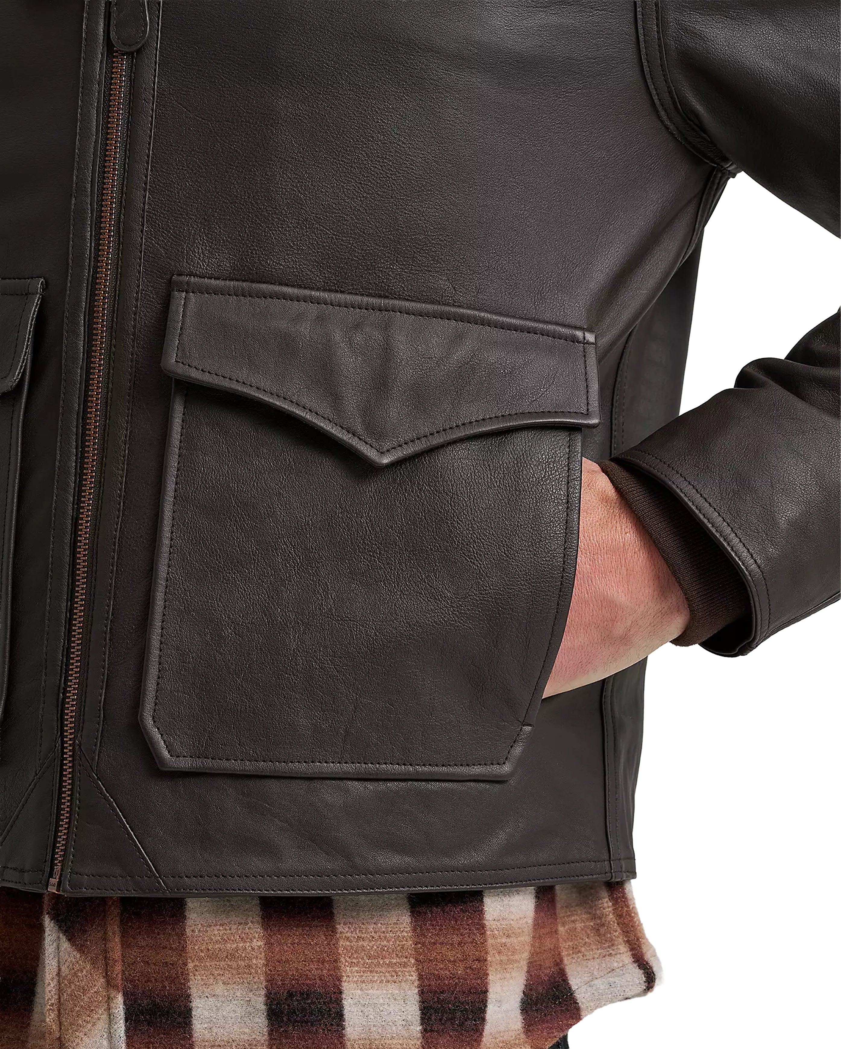 Blue Bell Regular Leather Aviator Jacket Chocolate Torte - Starcowparis - 4