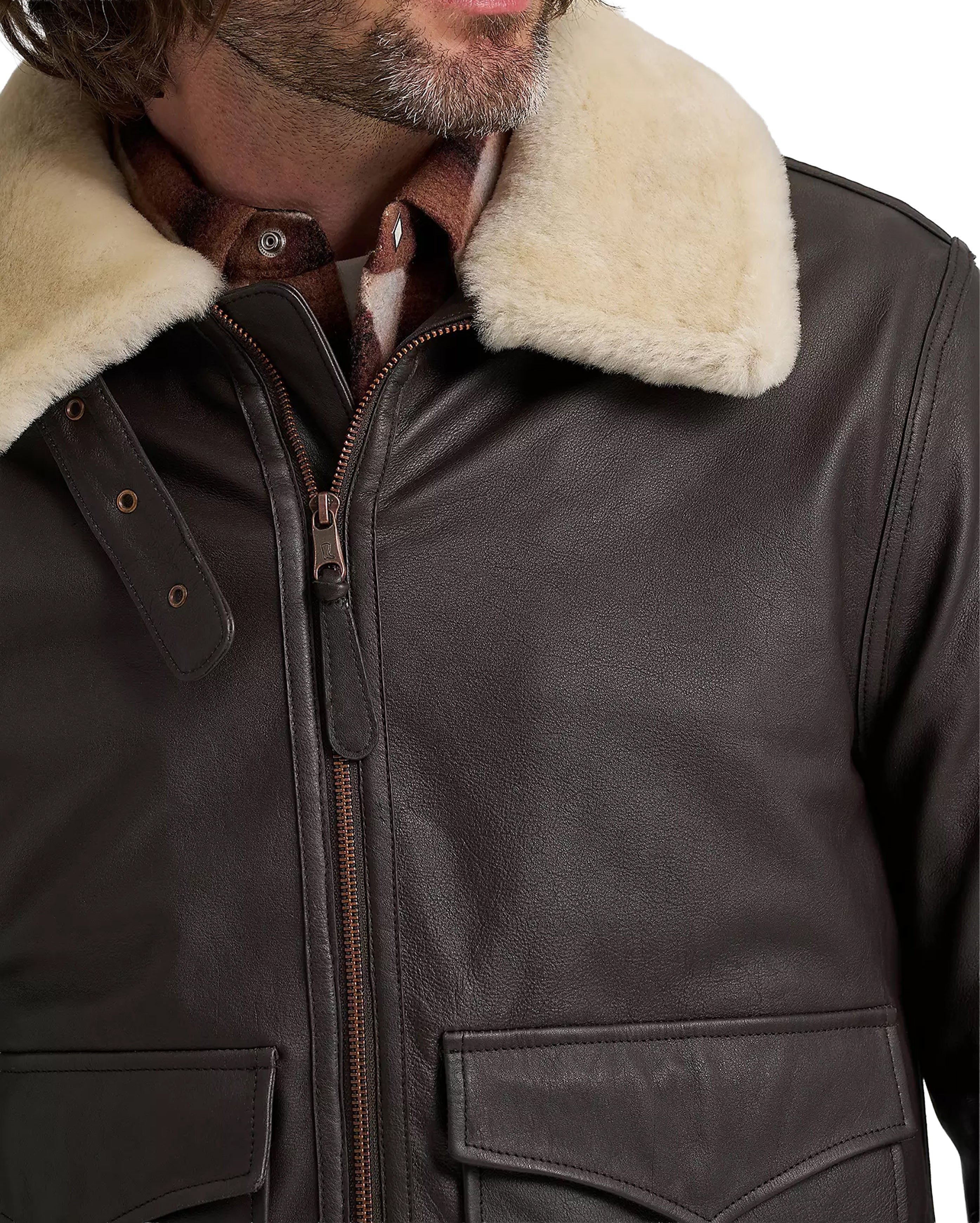 Blue Bell Regular Leather Aviator Jacket Chocolate Torte - Starcowparis - 3