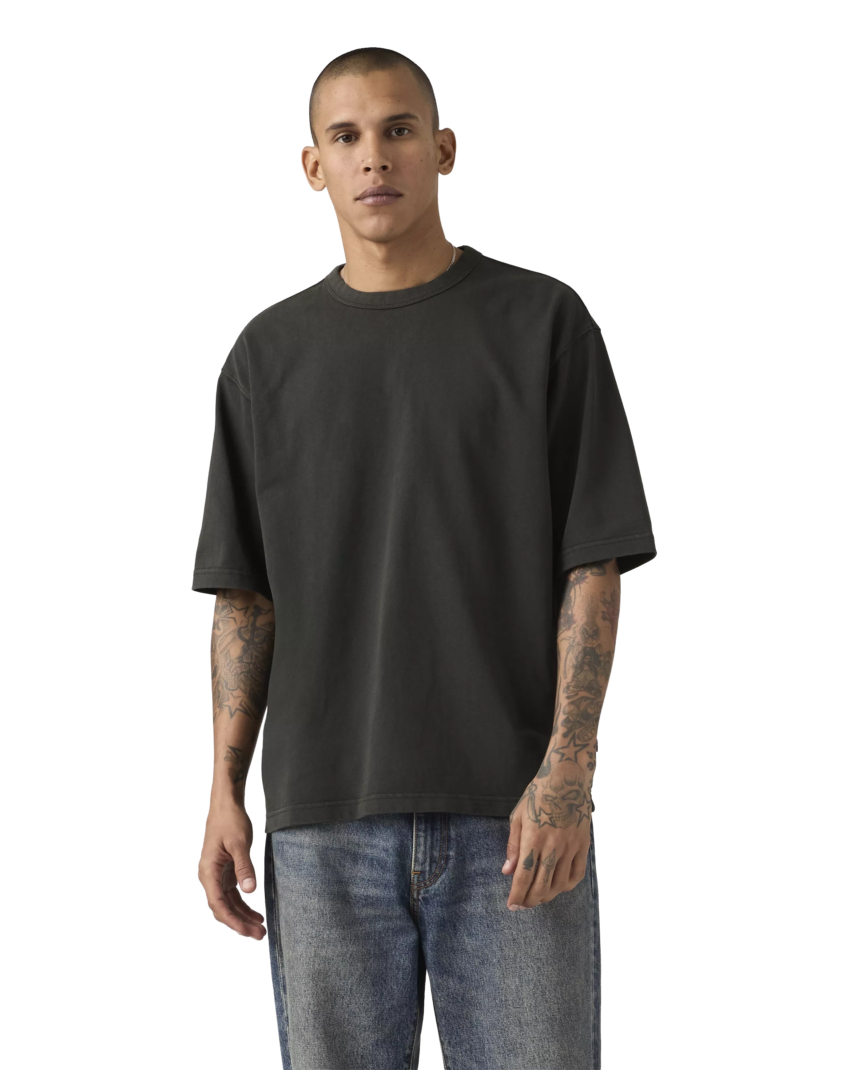 Heavyweight Loose Tee Garment Dye Jet Black - Starcowparis - 2