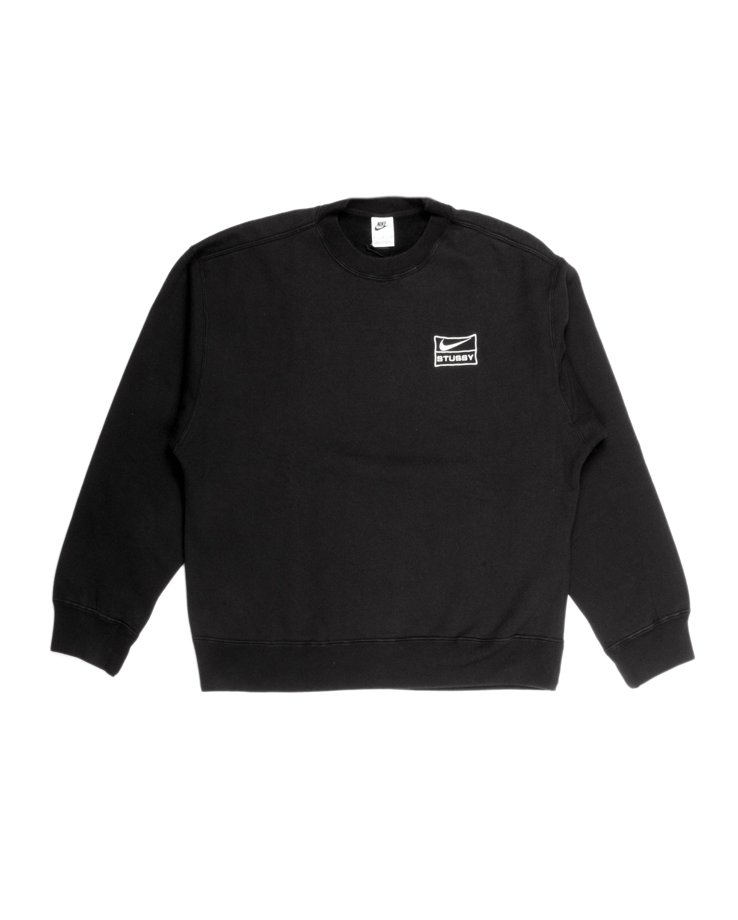 Nike X Stussy Washed Flc Crew Black Sail - DO5310-010 - Starcow 